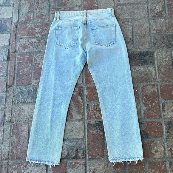Current/Elliott Size 27 Jeans Straight Light Wash Rigid Denim Slight Distressed - Picture 3 of 3